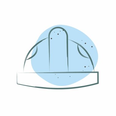 Simge Helmat. Endüstri sembolüyle ilgili. Renkli Leke Biçimi. dizayn edilebilir