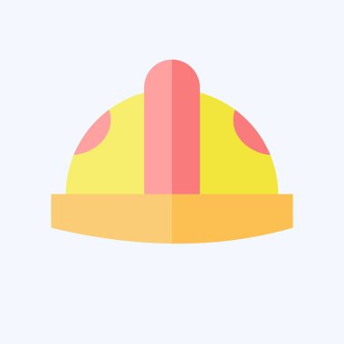 Simge Helmat. Endüstri sembolüyle ilgili. Düz stil. dizayn edilebilir