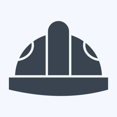 Simge Helmat. Endüstri sembolüyle ilgili. Kabartma tarzı. dizayn edilebilir