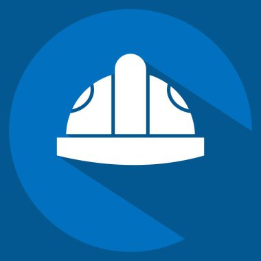 Simge Helmat. Endüstri sembolüyle ilgili. Uzun gölge tarzı. dizayn edilebilir