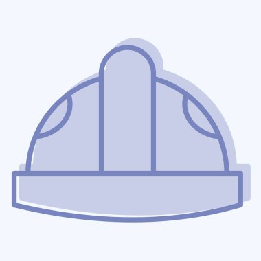 Simge Helmat. Endüstri sembolüyle ilgili. İki ton stili. dizayn edilebilir