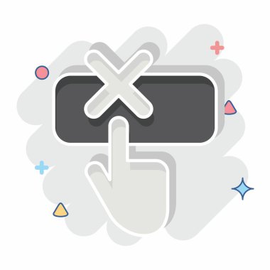 Simge Yardım. Ünlem sembolüyle ilgili. Çizgi roman. dizayn edilebilir