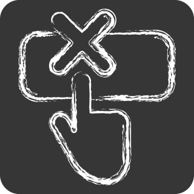 Simge Yardım. Ünlem sembolüyle ilgili. Tebeşir stili. dizayn edilebilir