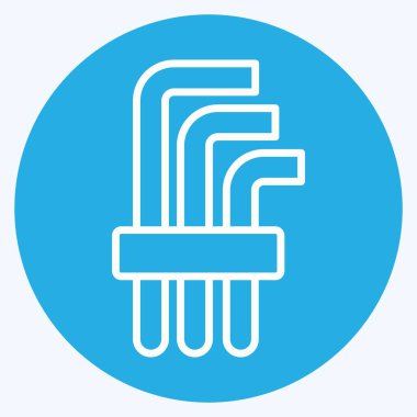 Simge Hex Keys. Tamir Aletleri sembolüyle ilgili. Mavi gözlü. dizayn edilebilir