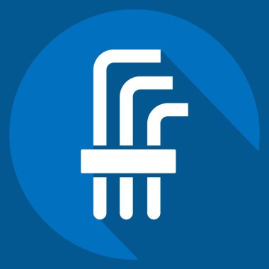 Simge Hex Keys. Tamir Aletleri sembolüyle ilgili. Uzun gölge tarzı. dizayn edilebilir