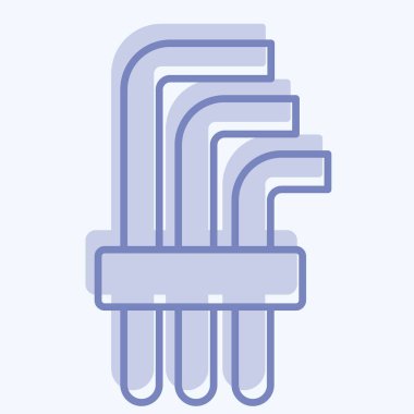 Simge Hex Keys. Tamir Aletleri sembolüyle ilgili. İki ton stili. dizayn edilebilir