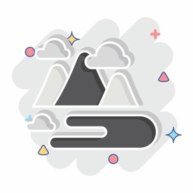 İkon Tepesi. Kazakistan sembolüyle ilgili. Çizgi roman. dizayn edilebilir