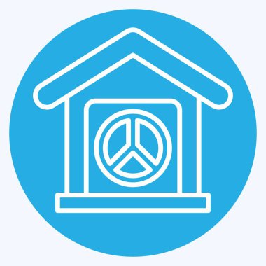 Icon Evi. Dünya Barışı sembolüyle ilgili. Mavi gözlü. dizayn edilebilir