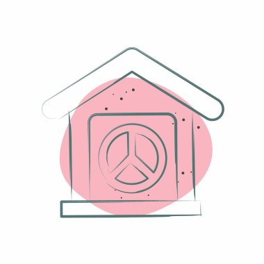 Icon Evi. Dünya Barışı sembolüyle ilgili. Renkli Leke Biçimi. dizayn edilebilir