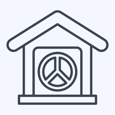 Icon Evi. Dünya Barışı sembolüyle ilgili. Sıra tarzı. dizayn edilebilir