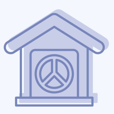 Icon Evi. Dünya Barışı sembolüyle ilgili. İki ton stili. dizayn edilebilir