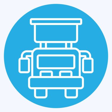 Simge Kancası ve Merdiven Kamyonu. Araç sembolüyle ilgili. Mavi gözlü. düzenlenebilir