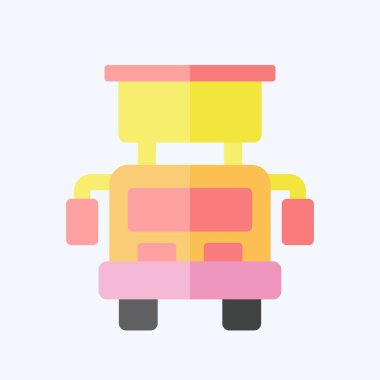 Simge Kancası ve Merdiven Kamyonu. Araç sembolüyle ilgili. Düz stil. düzenlenebilir