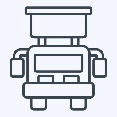 Simge Kancası ve Merdiven Kamyonu. Araç sembolüyle ilgili. Sıra tarzı. düzenlenebilir
