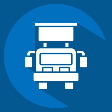 Simge Kancası ve Merdiven Kamyonu. Araç sembolüyle ilgili. Uzun gölge tarzı. düzenlenebilir