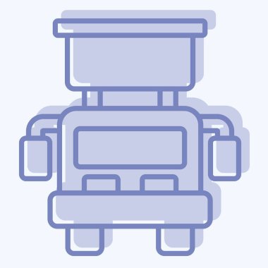 Simge Kancası ve Merdiven Kamyonu. Araç sembolüyle ilgili. İki ton stili. düzenlenebilir