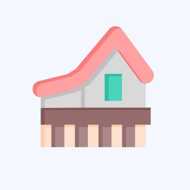 Simge Evi. Kazakistan sembolüyle ilgili. Düz stil. dizayn edilebilir