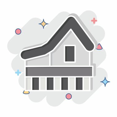 Simge Evi. Kazakistan sembolüyle ilgili. Çizgi roman. dizayn edilebilir