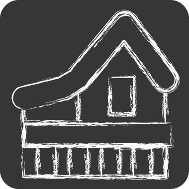 Simge Evi. Kazakistan sembolüyle ilgili. Tebeşir stili. dizayn edilebilir