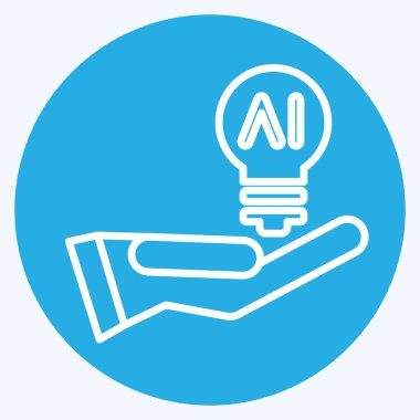 İkona fikri. Yapay Zeka sembolüyle ilgili. mavi gözler tarzı