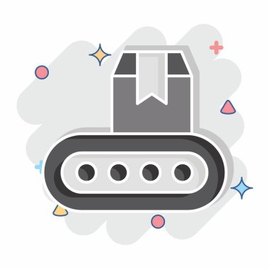 Icon Endüstriyel Robot. Endüstri sembolüyle ilgili. Çizgi roman. dizayn edilebilir