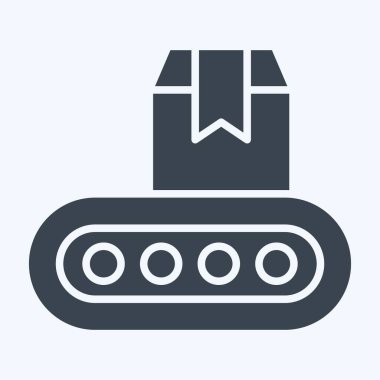 Icon Endüstriyel Robot. Endüstri sembolüyle ilgili. Kabartma tarzı. dizayn edilebilir