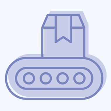 Icon Endüstriyel Robot. Endüstri sembolüyle ilgili. İki ton stili. dizayn edilebilir