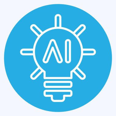 Simge Buluşu. Yapay Zeka sembolüyle ilgili. mavi gözler tarzı