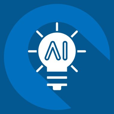 Simge Buluşu. Yapay Zeka sembolüyle ilgili. uzun gölge biçimi