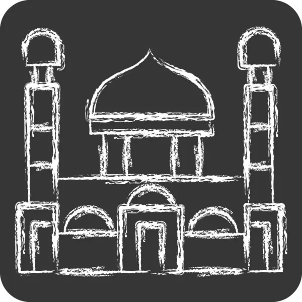 İkon Hazret Sultan Camii. Kazakistan sembolüyle ilgili. Tebeşir stili. dizayn edilebilir