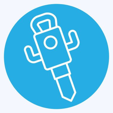 Simge Jack Hammer. İnşaat Mühendisliği sembolüyle ilgili. Mavi gözlü. düzenlenebilir