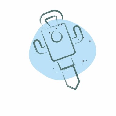 Simge Jack Hammer. İnşaat Mühendisliği sembolüyle ilgili. Renkli Leke Biçimi. düzenlenebilir