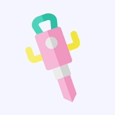 Simge Jack Hammer. İnşaat Mühendisliği sembolüyle ilgili. Düz stil. düzenlenebilir