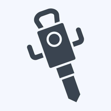 Simge Jack Hammer. İnşaat Mühendisliği sembolüyle ilgili. Kabartma tarzı. düzenlenebilir