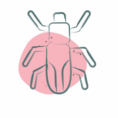 Icon Japon Böceği. Böceklerin sembolü. Renkli Leke Biçimi. dizayn edilebilir