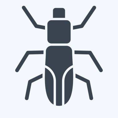 Icon Japon Böceği. Böceklerin sembolü. Kabartma tarzı. dizayn edilebilir