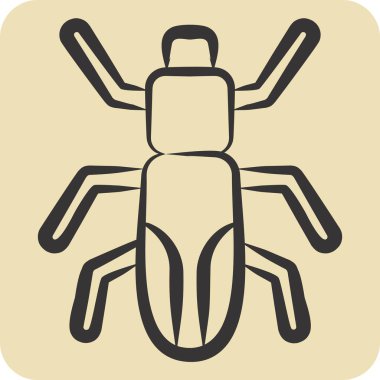 Icon Japon Böceği. Böceklerin sembolü. El çizimi tarzı. dizayn edilebilir