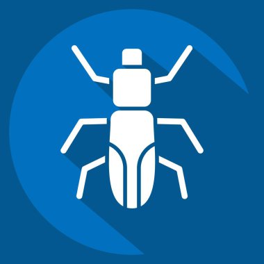 Icon Japon Böceği. Böceklerin sembolü. Uzun gölge tarzı. dizayn edilebilir