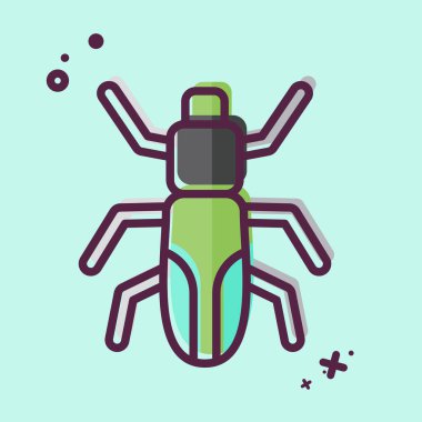 Icon Japon Böceği. Böceklerin sembolü. MBE tarzı. dizayn edilebilir