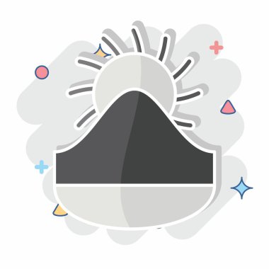 Kırgızistan ikonu. Kazakistan sembolüyle ilgili. Çizgi roman. dizayn edilebilir