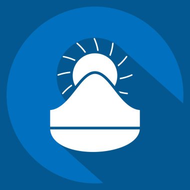 Kırgızistan ikonu. Kazakistan sembolüyle ilgili. Uzun gölge tarzı. dizayn edilebilir