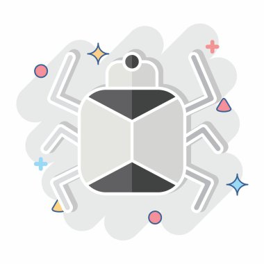 Icon Lady Bird. Böceklerin sembolü. Çizgi roman. dizayn edilebilir