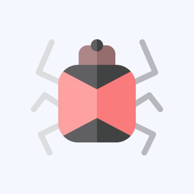 Icon Lady Bird. Böceklerin sembolü. Düz stil. dizayn edilebilir