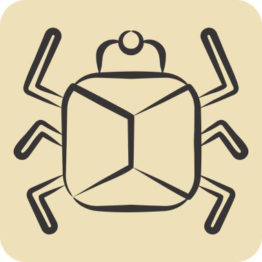 Icon Lady Bird. Böceklerin sembolü. El çizimi tarzı. dizayn edilebilir