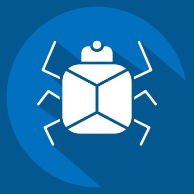 Icon Lady Bird. Böceklerin sembolü. Uzun gölge tarzı. dizayn edilebilir