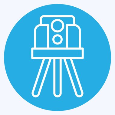 Simge Toprakları Araştırması. İnşaat Mühendisliği sembolüyle ilgili. Mavi gözlü. düzenlenebilir