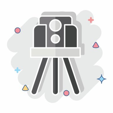 Simge Toprakları Araştırması. İnşaat Mühendisliği sembolüyle ilgili. Çizgi roman. düzenlenebilir