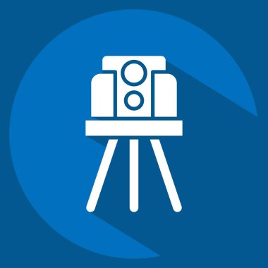 Simge Toprakları Araştırması. İnşaat Mühendisliği sembolüyle ilgili. Uzun gölge tarzı. düzenlenebilir