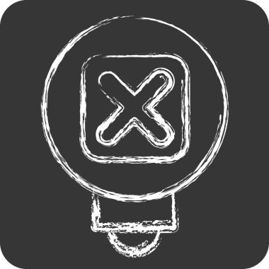 Simge Daha Fazla Öğren. Ünlem sembolüyle ilgili. Tebeşir stili. dizayn edilebilir