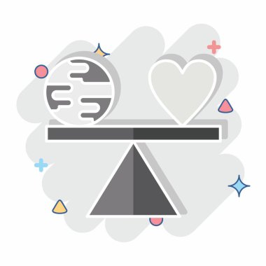 Simge Seviyesi. Dünya Barışı sembolüyle ilgili. Çizgi roman. dizayn edilebilir